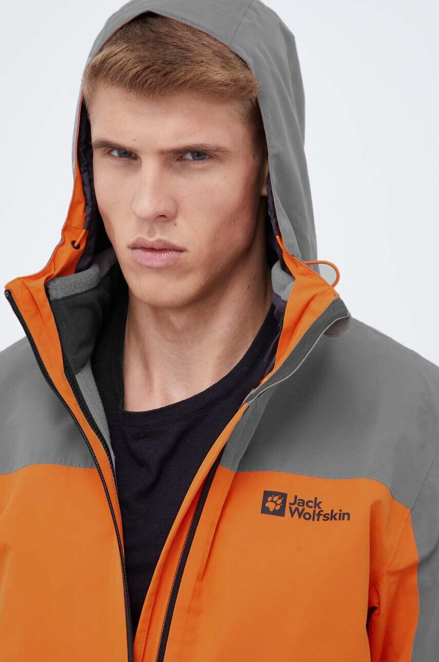 Jack Wolfskin Turistická bunda Taubenberg 3in1 oranžová farba - Pepit.sk