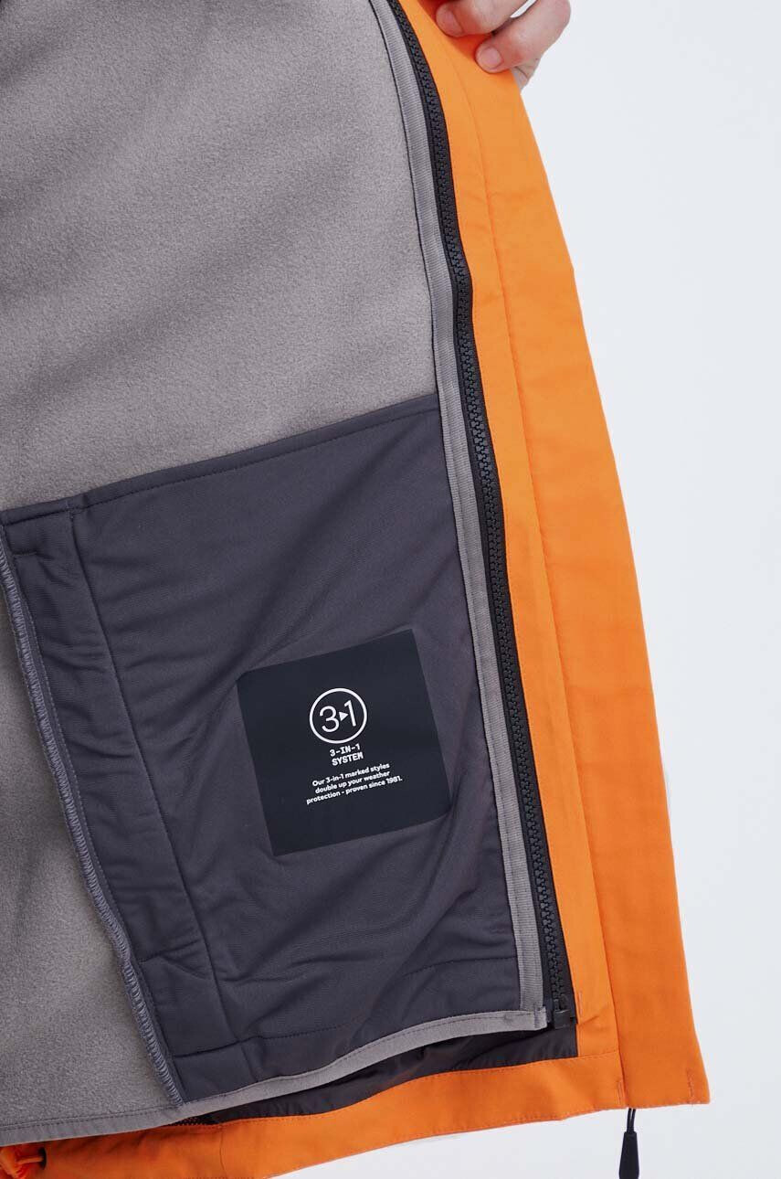 Jack Wolfskin Turistická bunda Taubenberg 3in1 oranžová farba - Pepit.sk