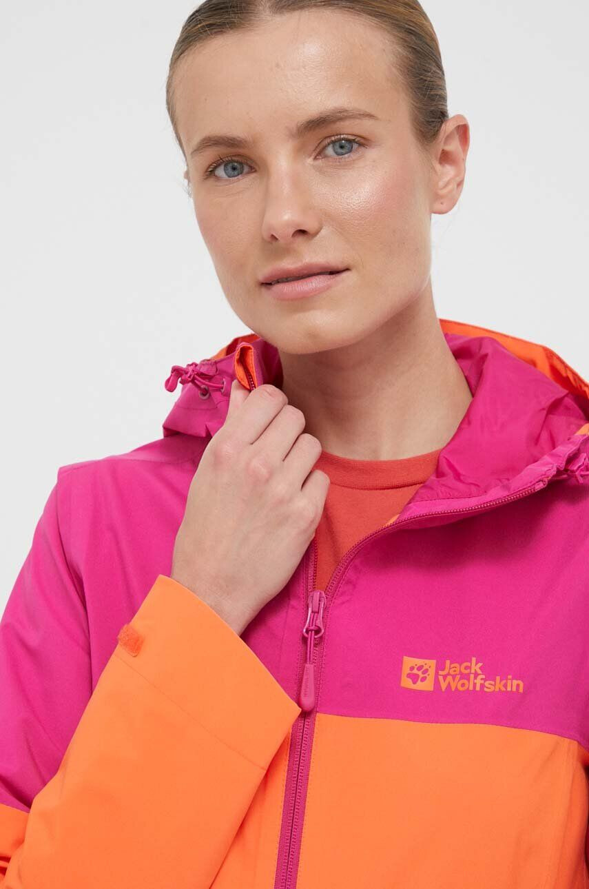 Jack Wolfskin Turistická bunda Weiltal 2L oranžová farba - Pepit.sk