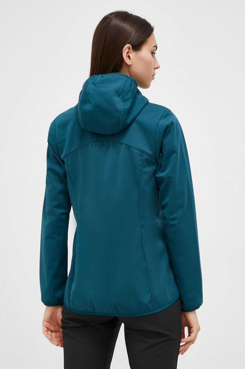 Jack Wolfskin Turistická bunda Windhain Hoody tyrkysová farba - Pepit.sk