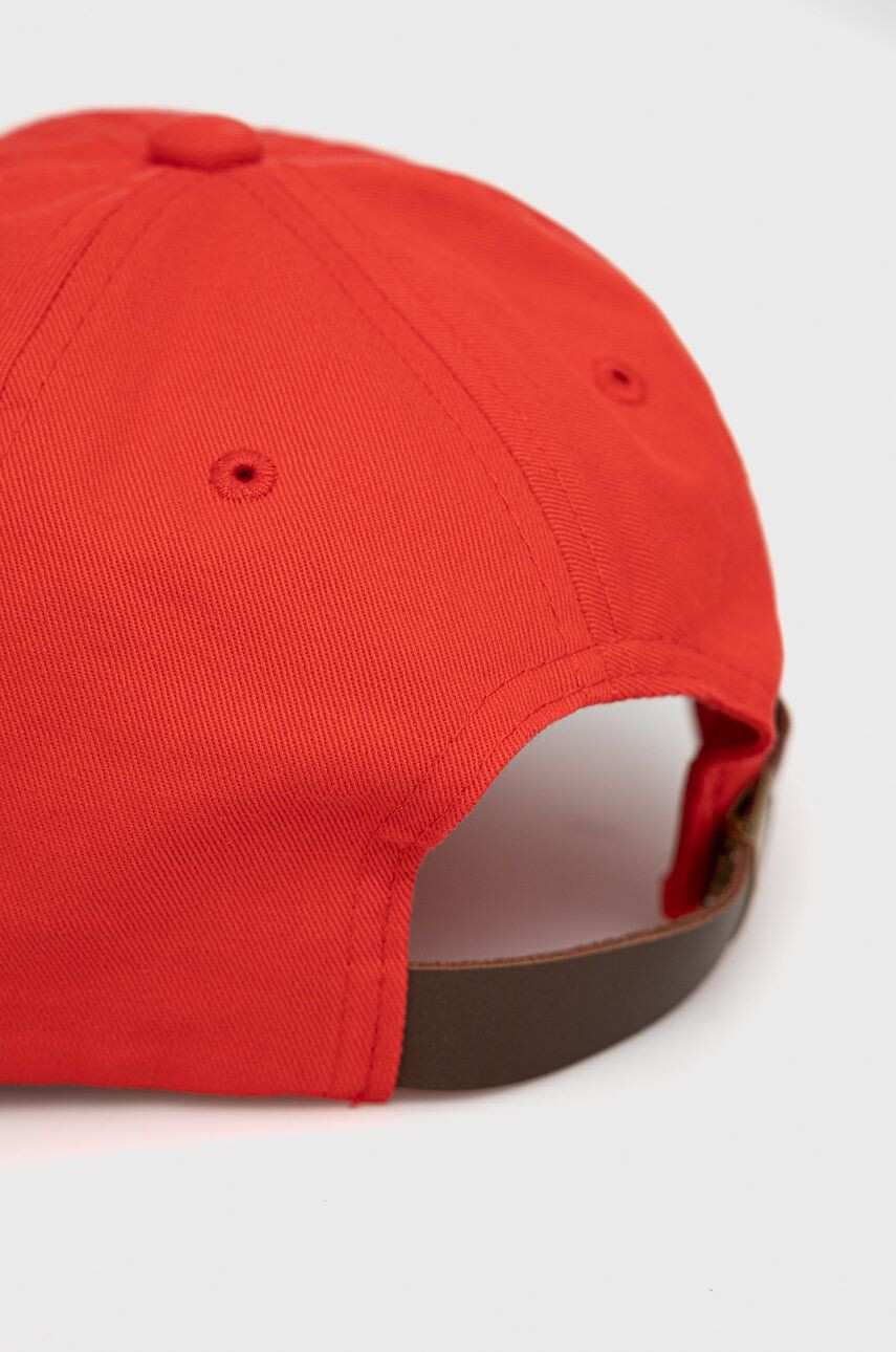 Kangol Bavlnená čiapka K5165HT.CG637-CG637 červená farba s nášivkou - Pepit.sk