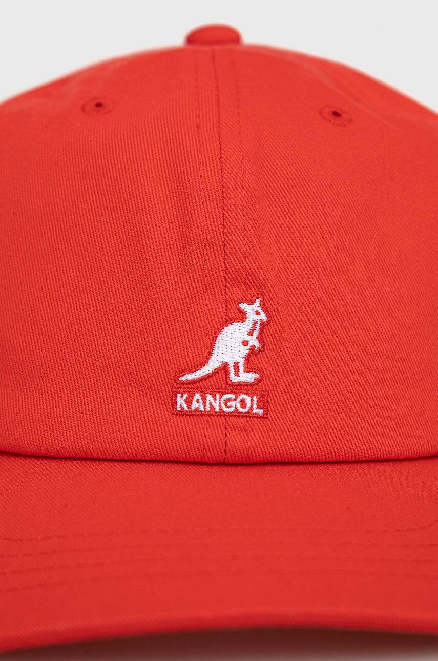 Kangol Bavlnená čiapka K5165HT.CG637-CG637 červená farba s nášivkou - Pepit.sk