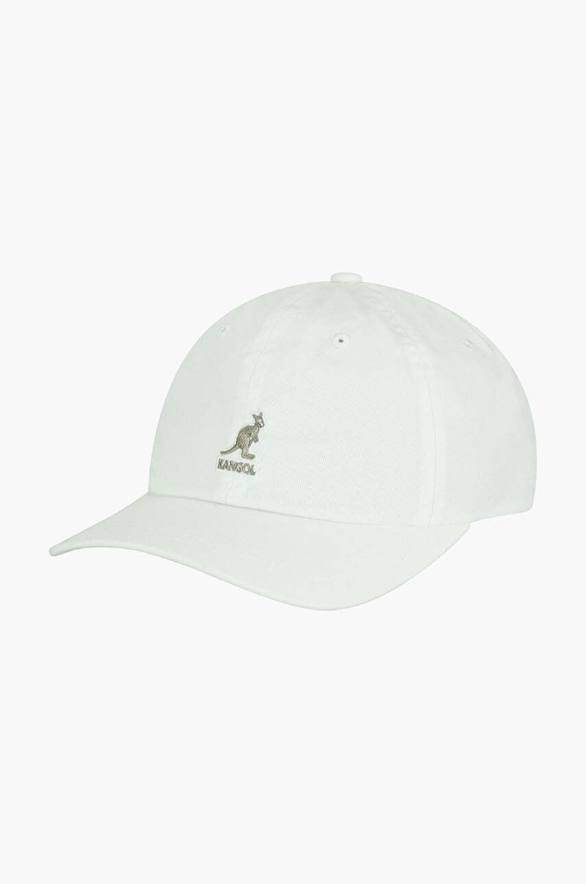 Kangol Bavlnená šiltovka Washed Baseball K5165HT-WHITE biela farba s potlačou - Pepit.sk