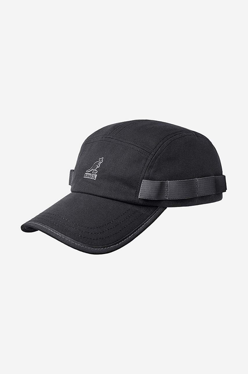 Kangol Bavlnená šiltovka Wax Utility 5 Panel K5329-BLACK čierna farba s nášivkou - Pepit.sk