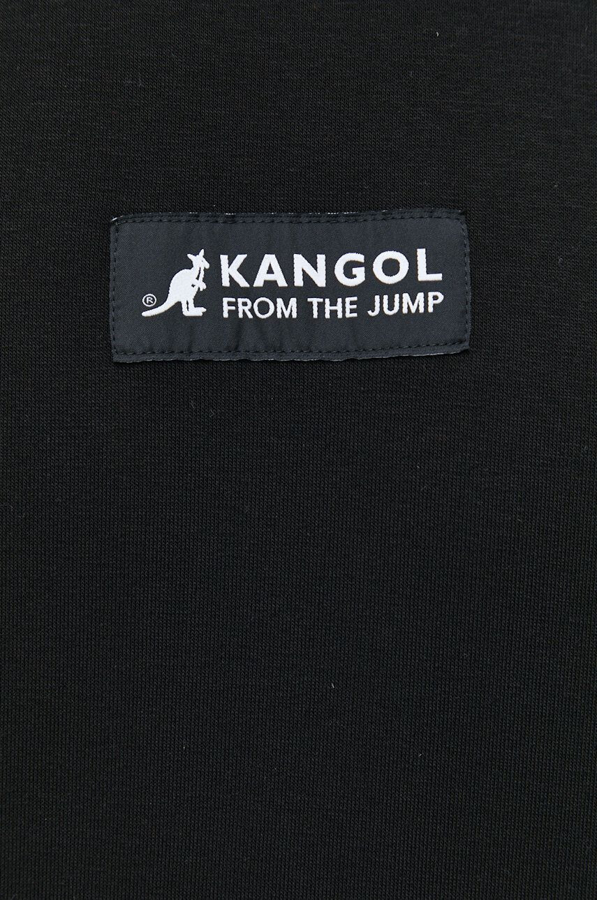 Kangol Mikina unisex čierna farba s nášivkou - Pepit.sk