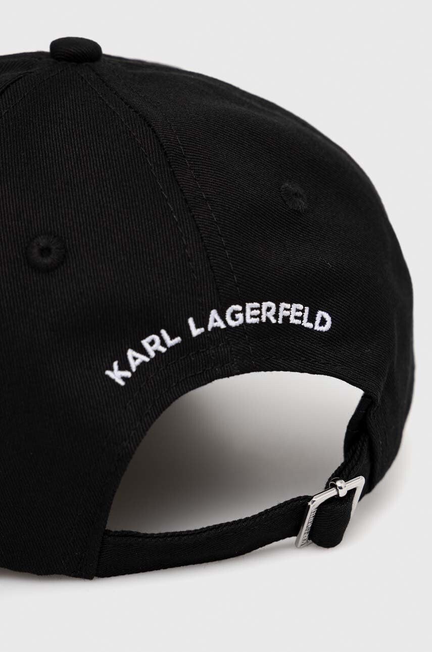 Karl Lagerfeld Bavlnená šiltovka čierna farba s nášivkou - Pepit.sk