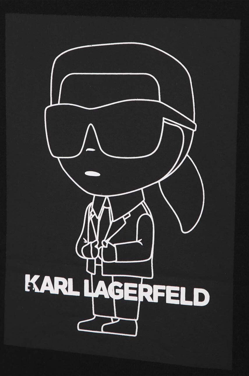 Karl Lagerfeld Detské bavlnené tričko čierna farba s potlačou - Pepit.sk