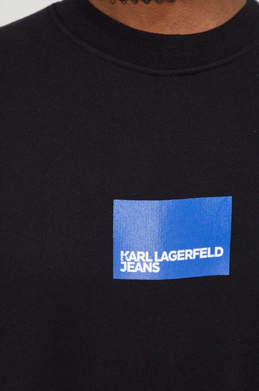 Karl Lagerfeld Jeans Bavlnená mikina dámska čierna farba s potlačou - Pepit.sk