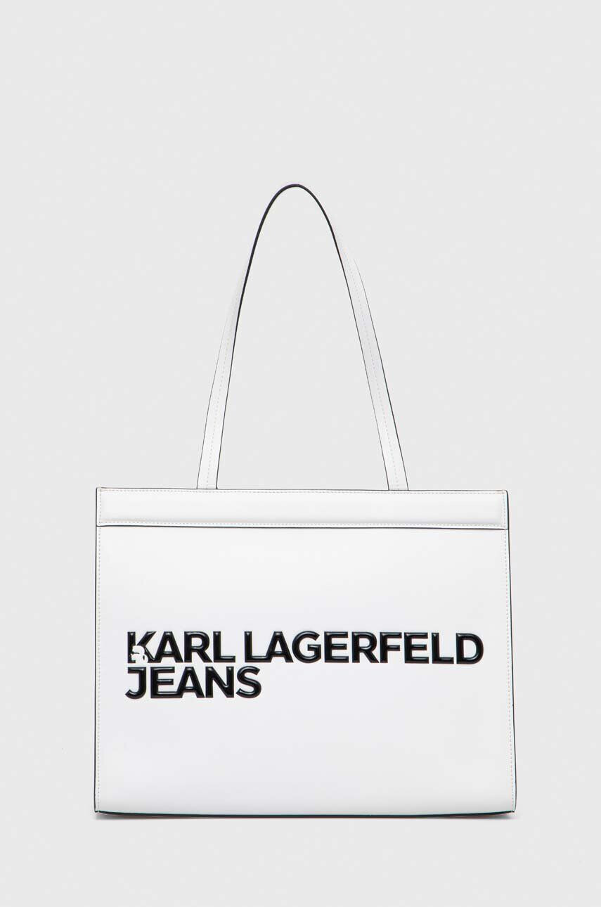 Karl Lagerfeld Jeans Kabelka biela farba - Pepit.sk