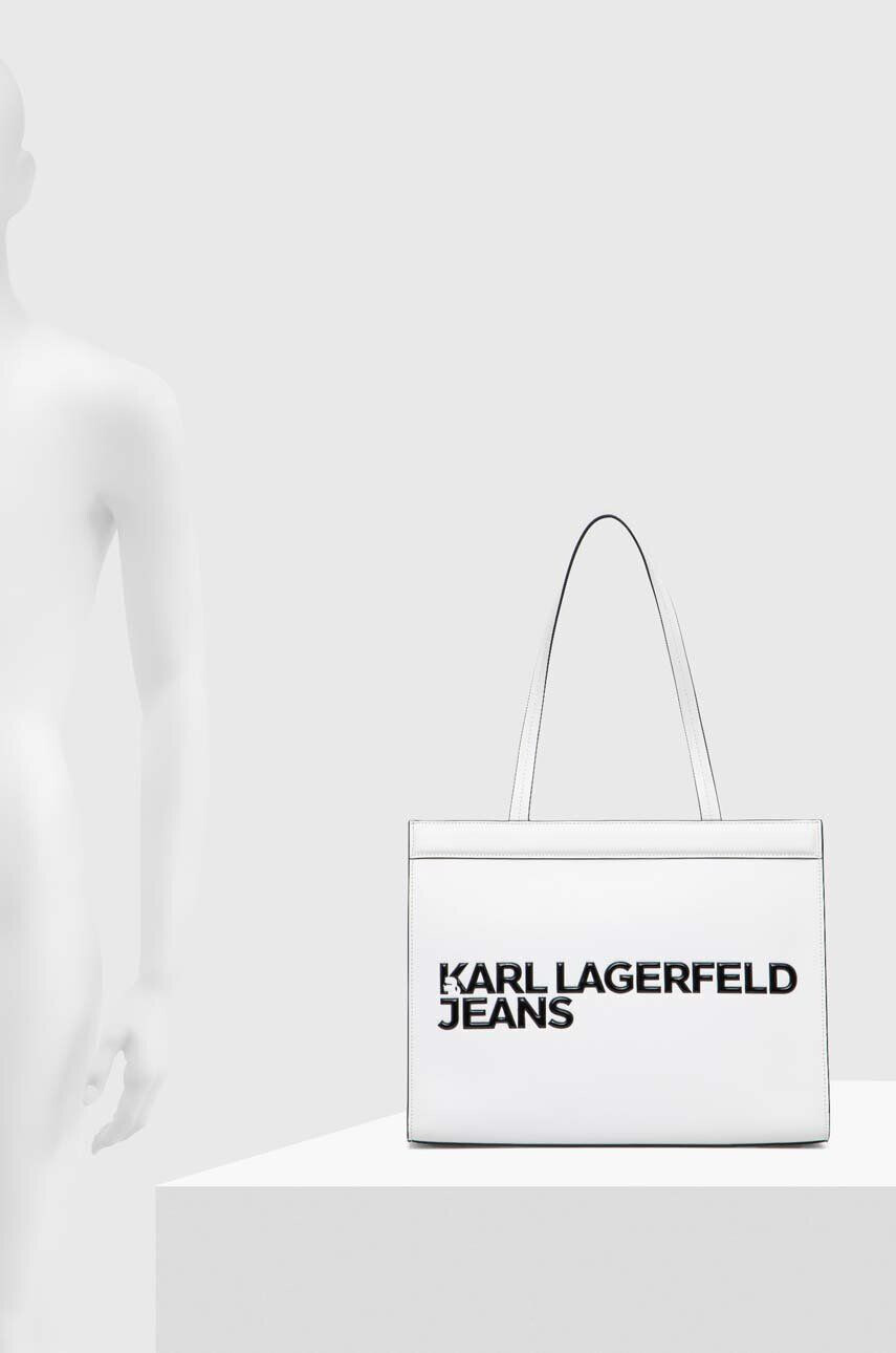 Karl Lagerfeld Jeans Kabelka biela farba - Pepit.sk