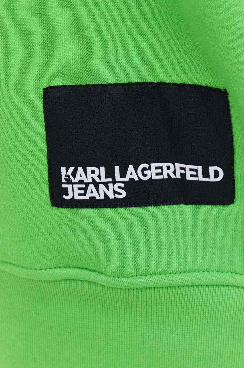 Karl Lagerfeld Jeans Mikina pánska zelená farba s potlačou - Pepit.sk