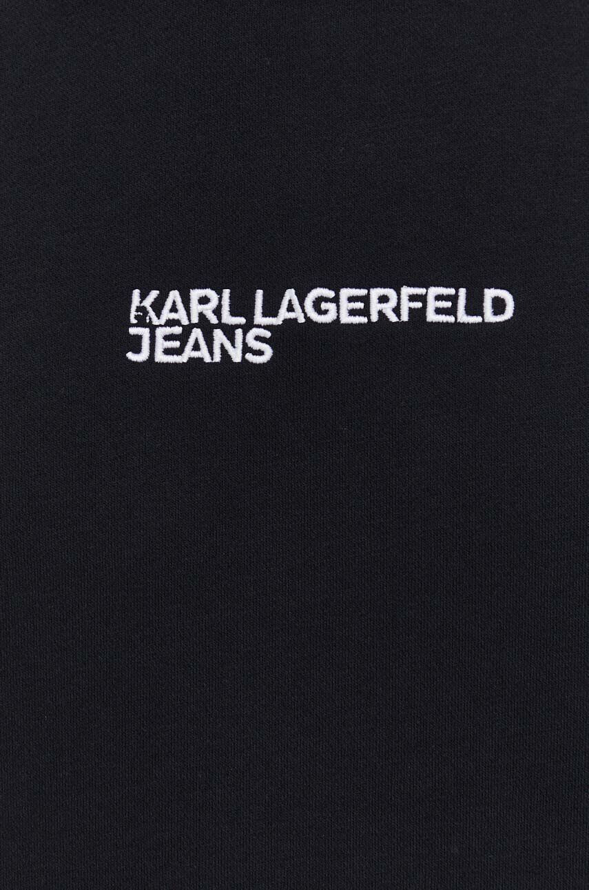 Karl Lagerfeld Jeans Mikina pánska čierna farba s kapucňou s nášivkou - Pepit.sk