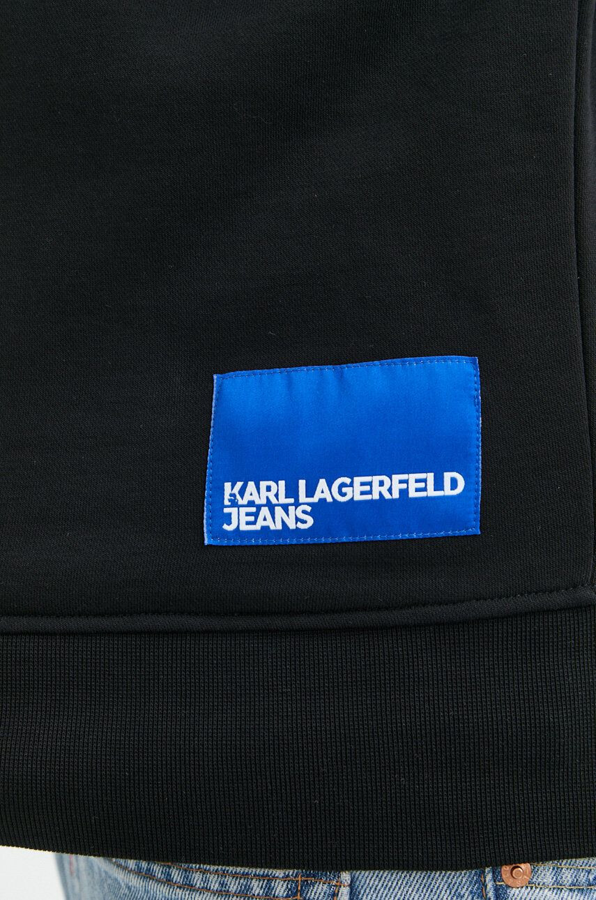 Karl Lagerfeld Jeans Mikina pánska čierna farba vzorovaná - Pepit.sk