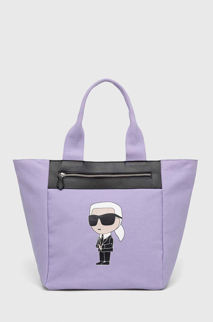 Karl Lagerfeld Kabelka fialová farba - Pepit.sk