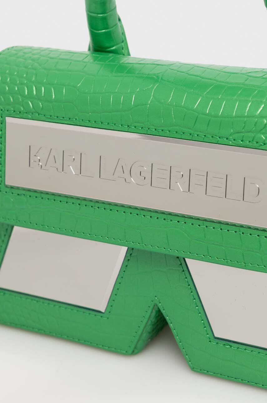 Karl Lagerfeld Kožená kabelka zelená farba - Pepit.sk