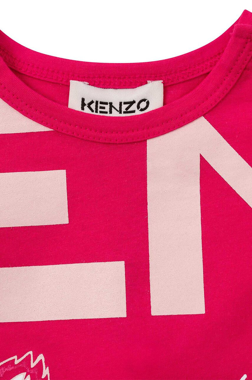 Kenzo kids Detská bavlnená košeľa s dlhým rukávom ružová farba - Pepit.sk