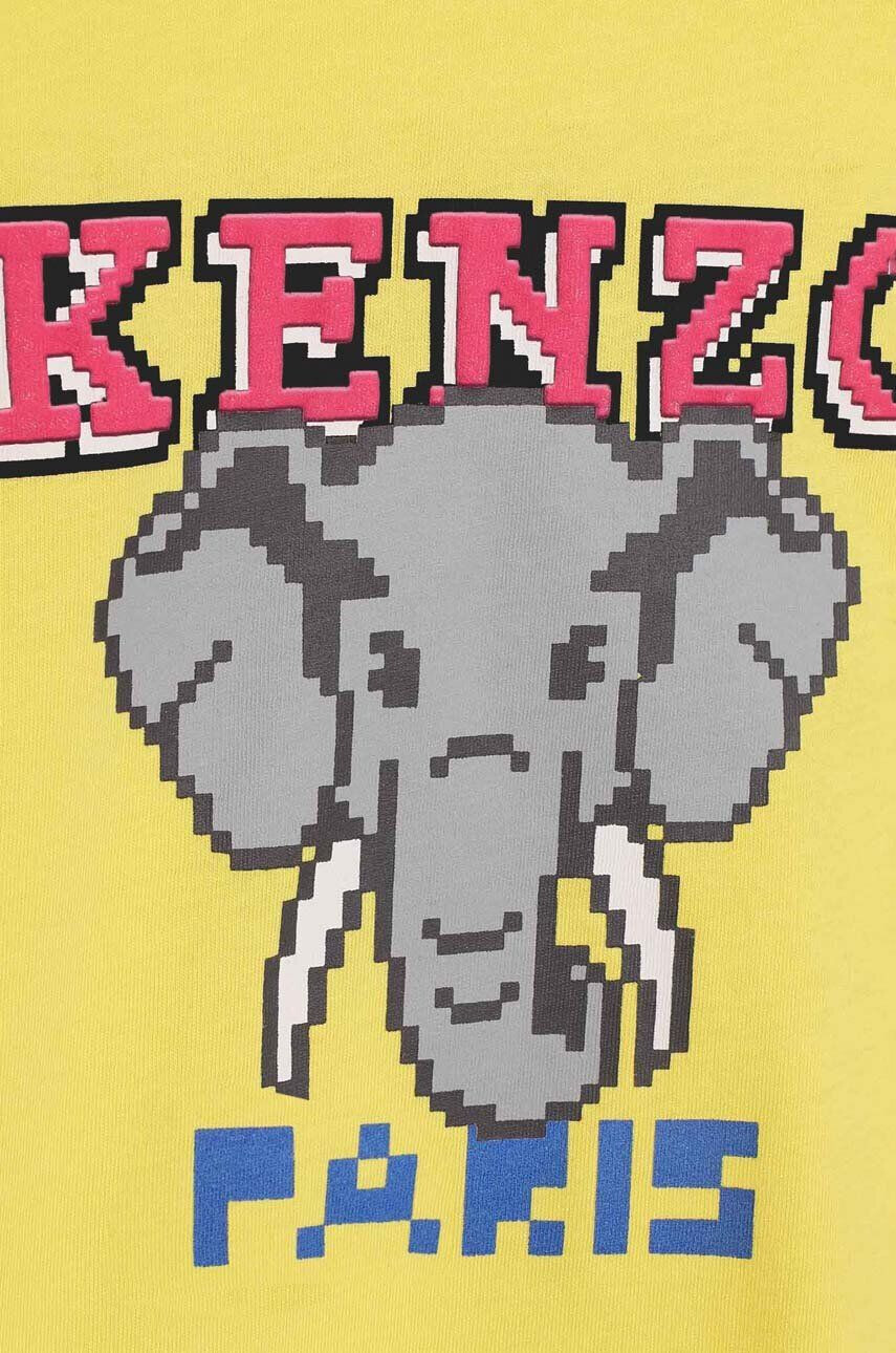 Kenzo kids Detská bavlnená košeľa s dlhým rukávom zelená farba s potlačou - Pepit.sk