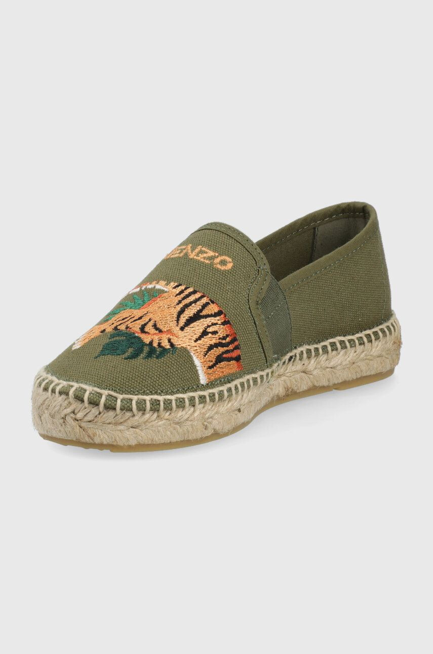 Kenzo kids Detské espadrilky zelená farba - Pepit.sk