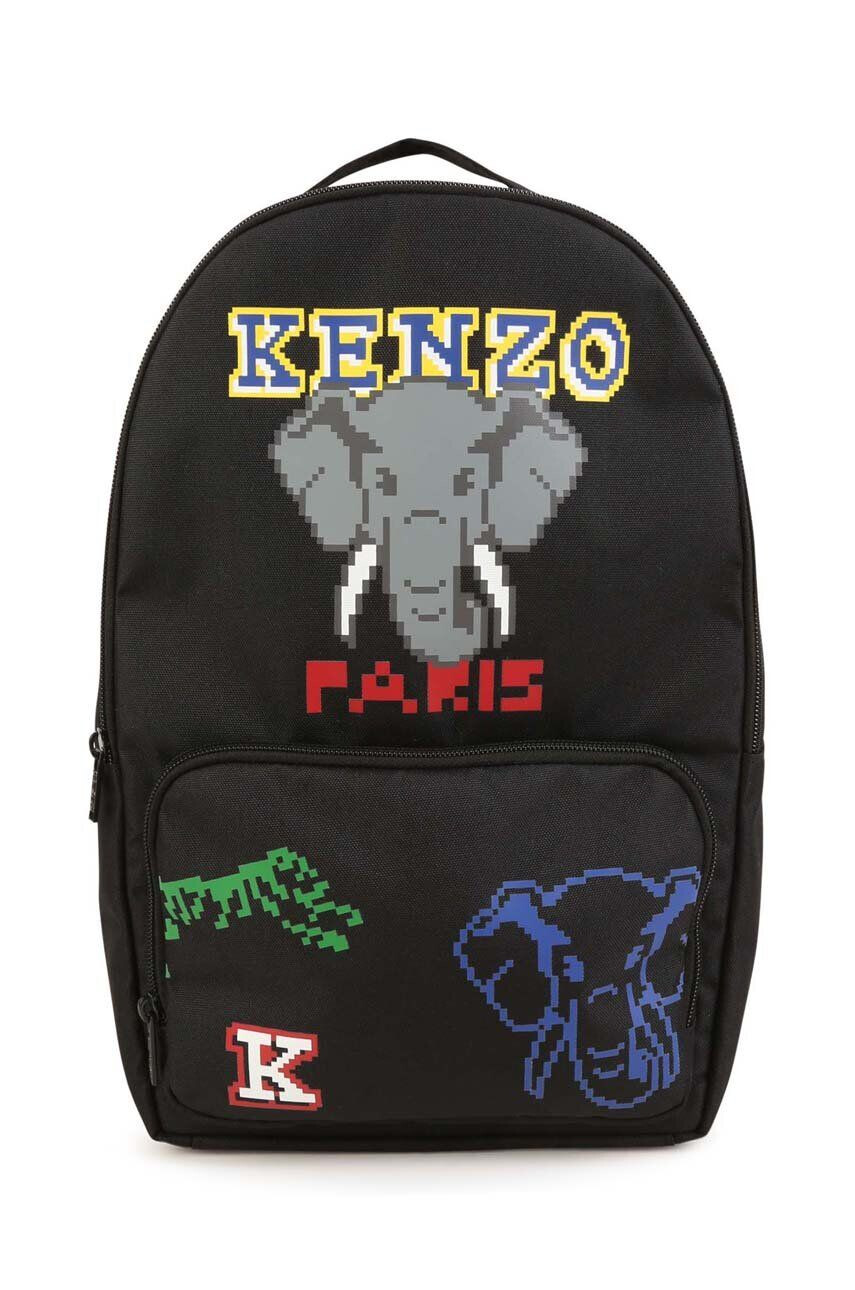 Kenzo kids Detský ruksak čierna farba veľký s potlačou - Pepit.sk