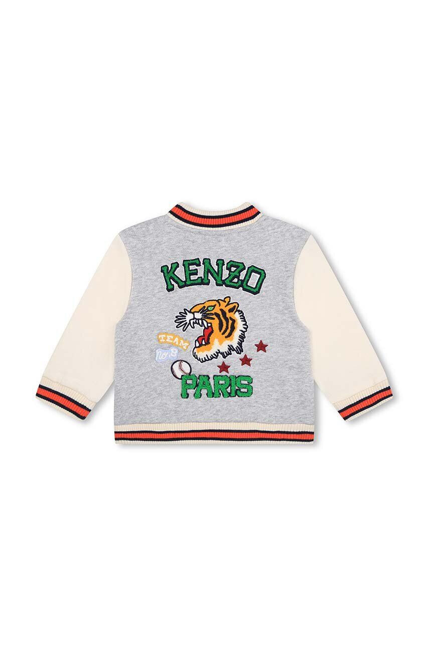 Kenzo kids Detský sveter šedá farba tenký - Pepit.sk