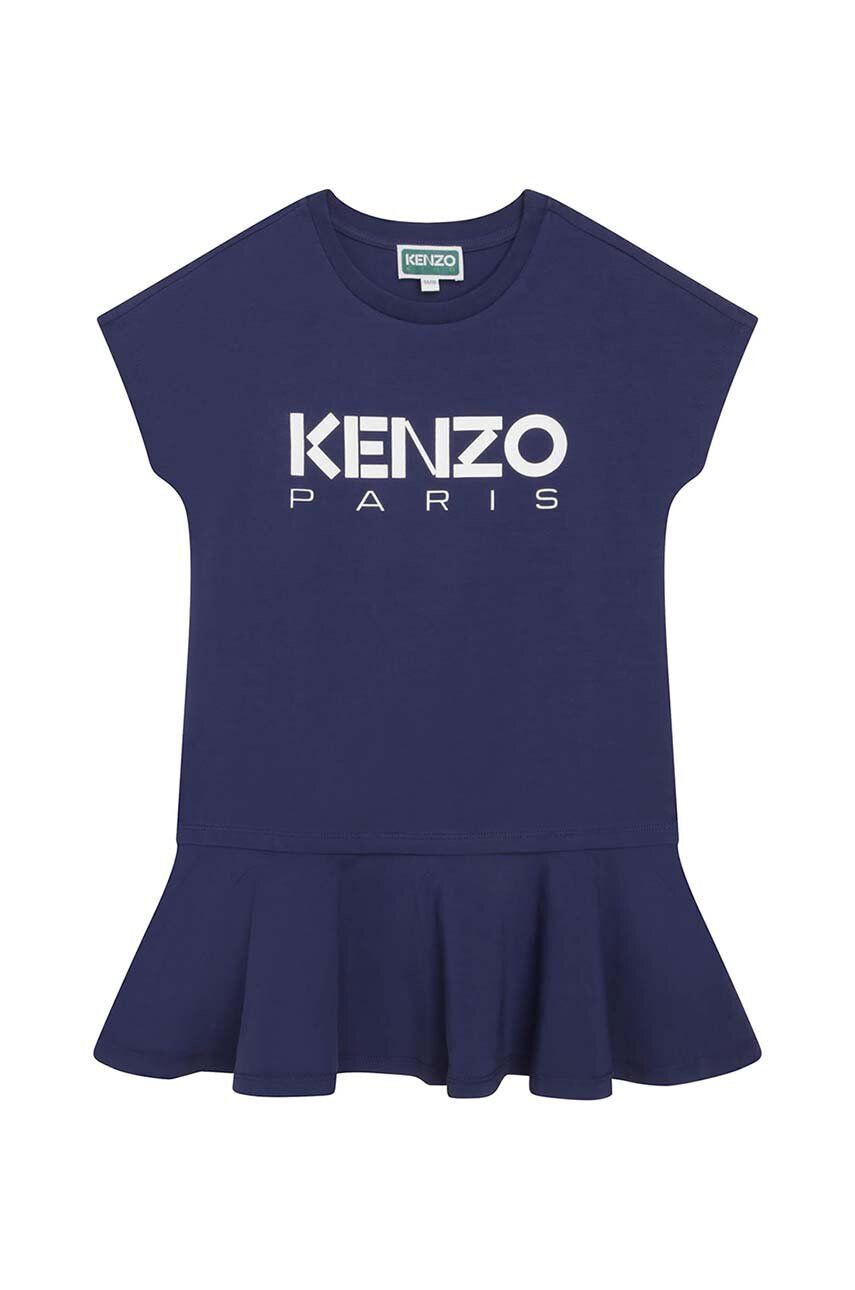 Kenzo kids Dievčenské šaty tmavomodrá farba mini áčkový strih - Pepit.sk