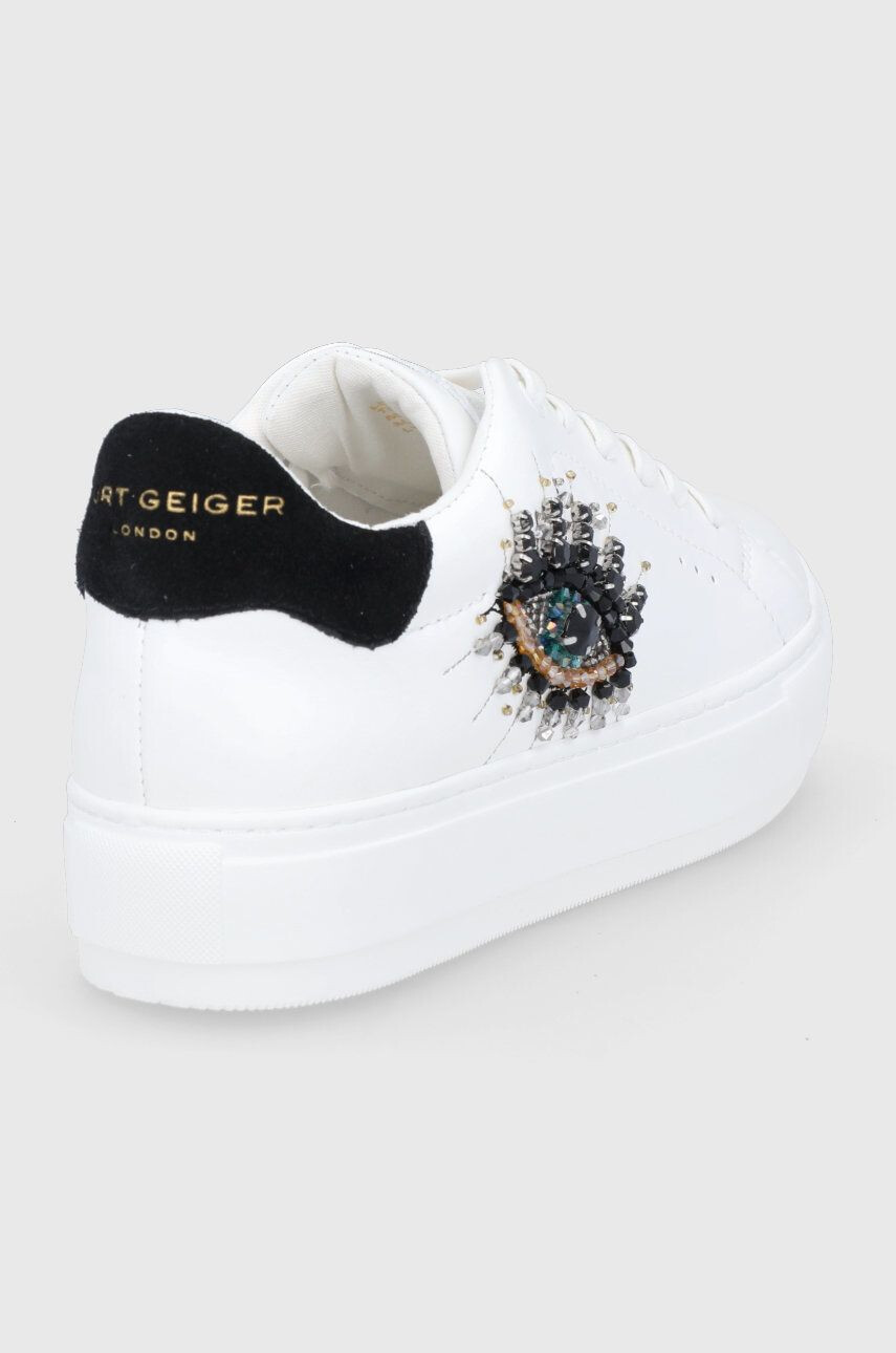 Kurt Geiger London Kožená obuv Laney Eye biela farba na platforme 8487310109 - Pepit.sk