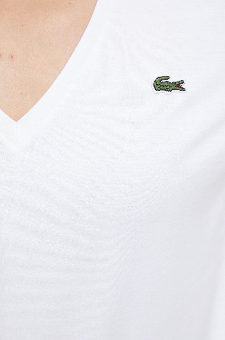 Lacoste Bavlnené tričko TF8392-CPM biela farba - Pepit.sk