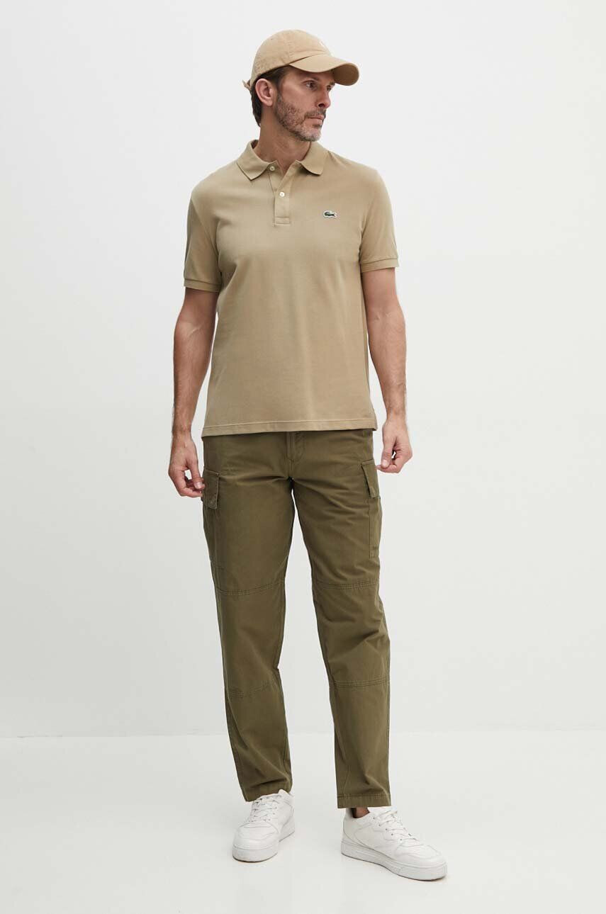 Lacoste Bavlnené polo tričko PH4012-001 béžová farba jednofarebné - Pepit.sk