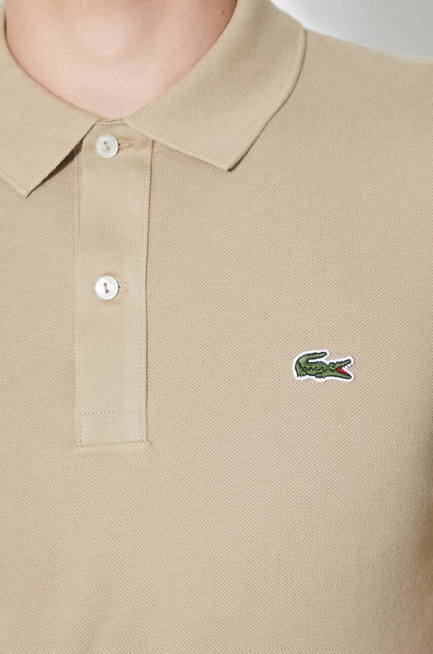 Lacoste Bavlnené polo tričko PH4012-001 béžová farba jednofarebné - Pepit.sk