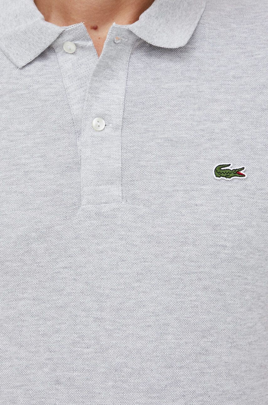 Lacoste Bavlnené polo tričko PH4012-001 šedá farba jednofarebné - Pepit.sk