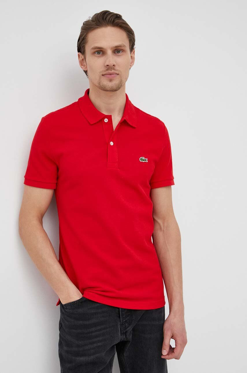 Lacoste Bavlnené polo tričko PH4012-001 červená farba jednofarebné - Pepit.sk