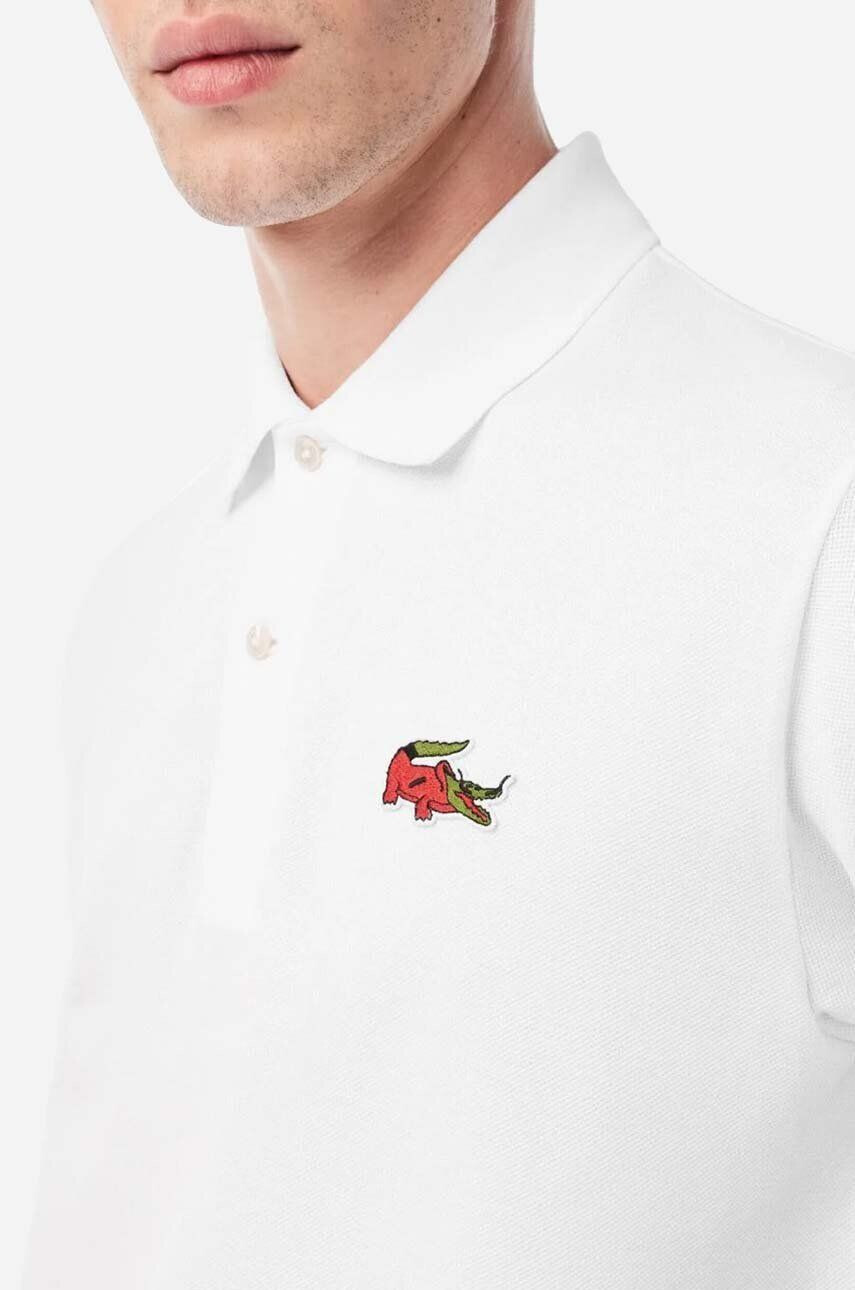 Lacoste Bavlnené polo tričko x Netflix biela farba s nášivkou - Pepit.sk