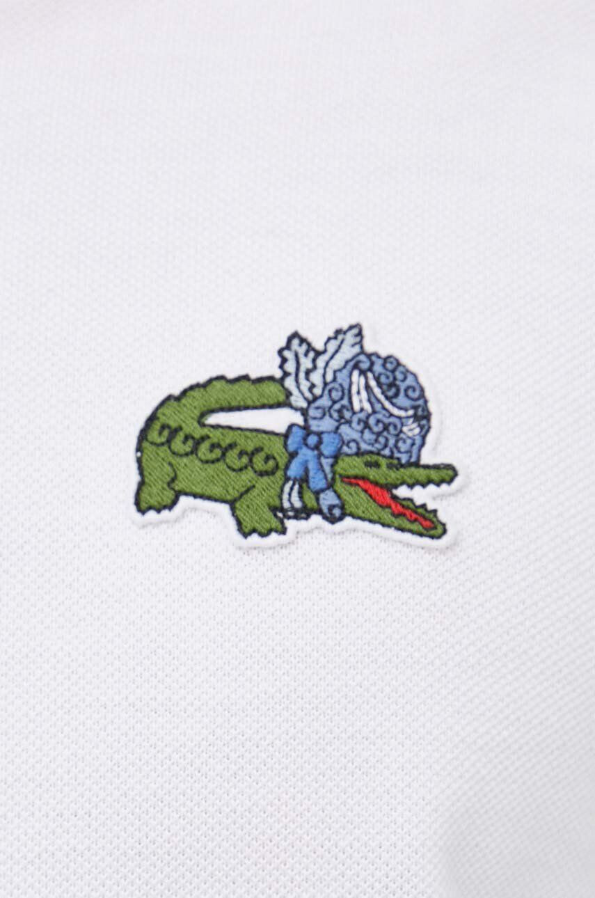 Lacoste Bavlnené polo tričko x Netflix biela farba s nášivkou - Pepit.sk