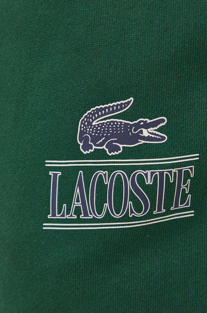 Lacoste Bavlnené tepláky zelená farba s potlačou - Pepit.sk