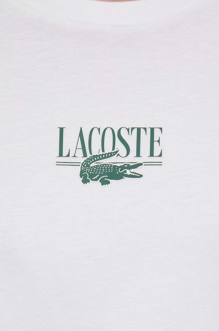 Lacoste Bavlnené tričko béžová farba - Pepit.sk