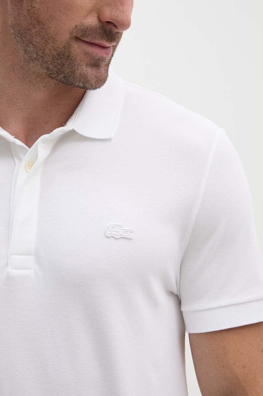 Lacoste Polo tričko pánske biela farba jednofarebné - Pepit.sk