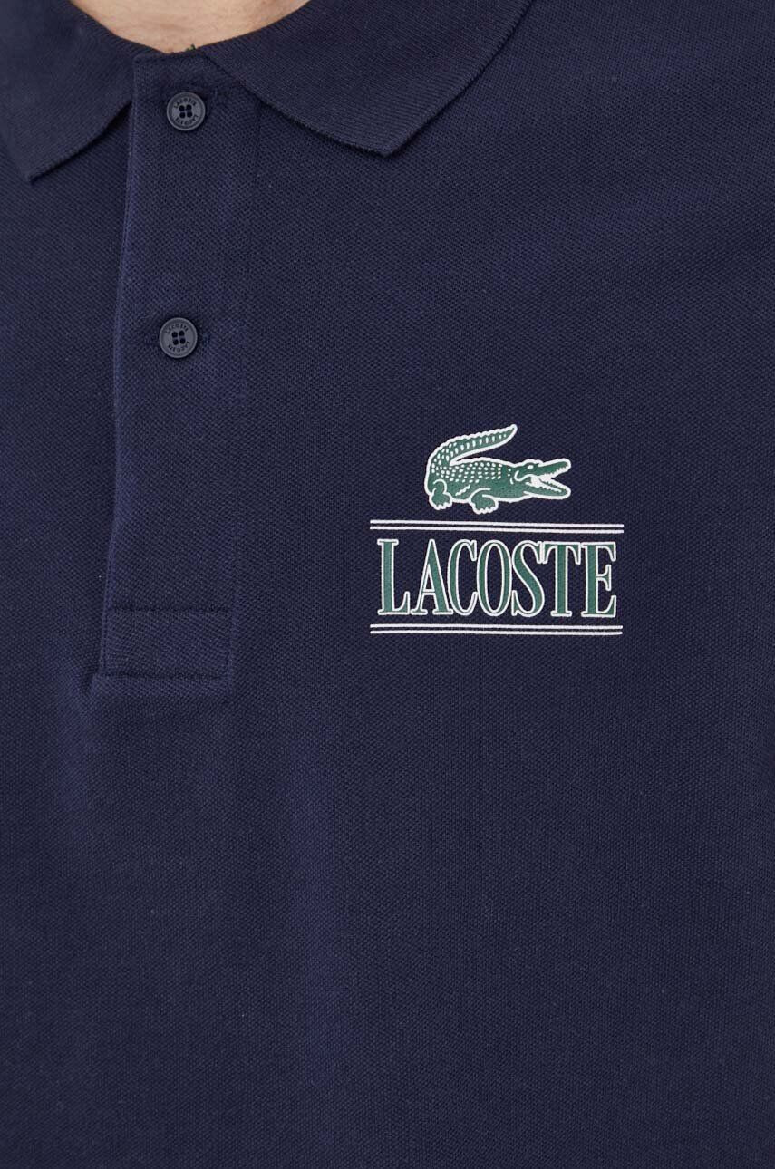 Lacoste Polo tričko pánsky tmavomodrá farba s potlačou - Pepit.sk