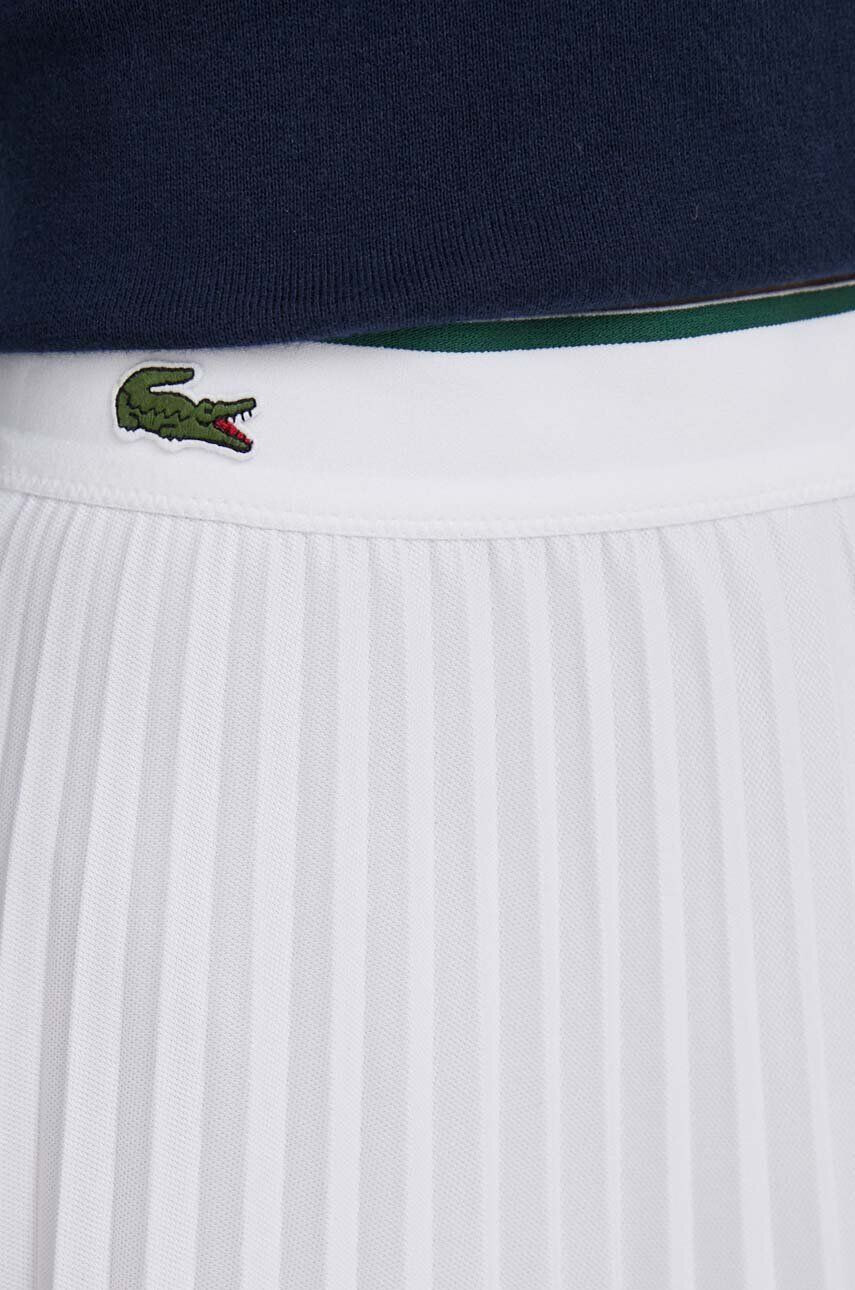 Lacoste Sukňa biela farba mini áčkový strih - Pepit.sk