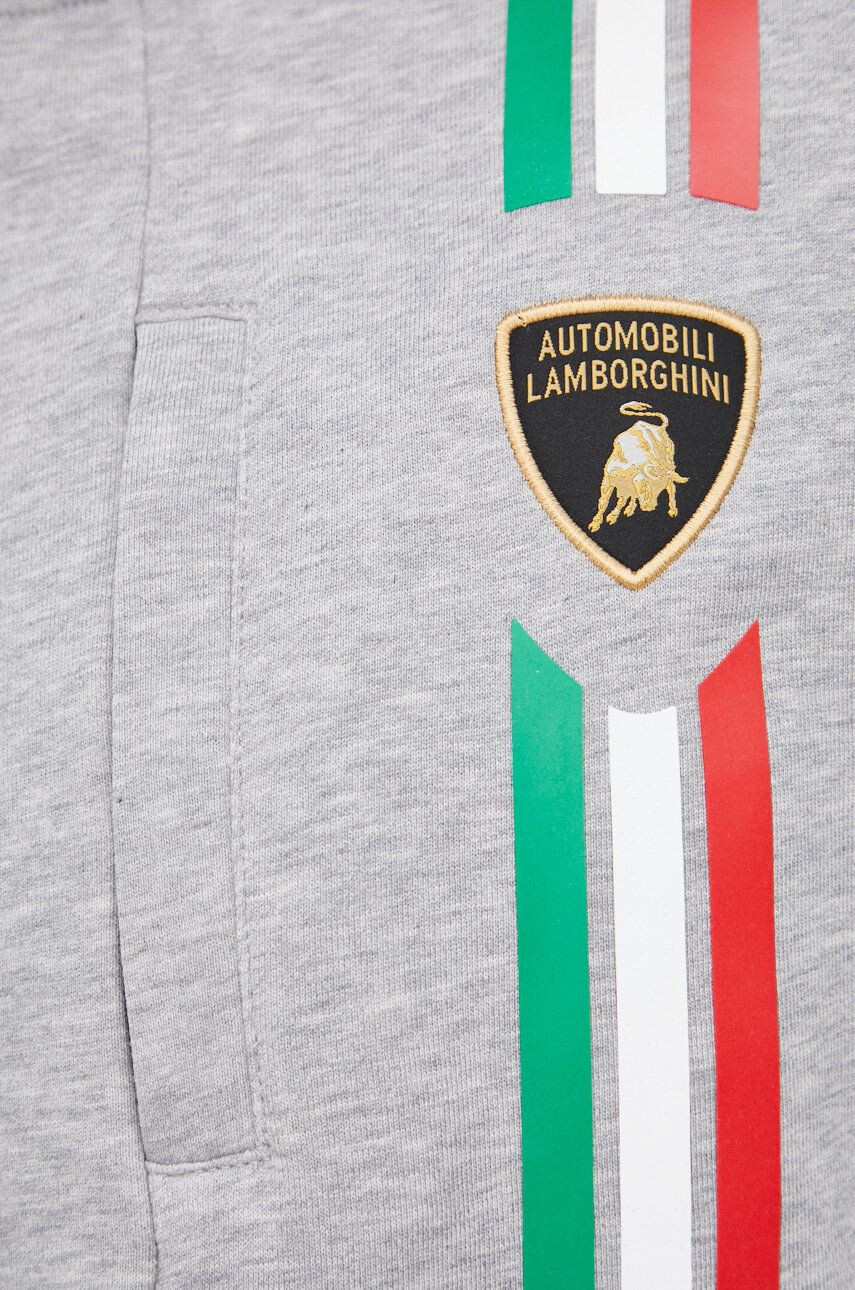 Lamborghini Bavlnená mikina pánska šedá farba s nášivkou - Pepit.sk