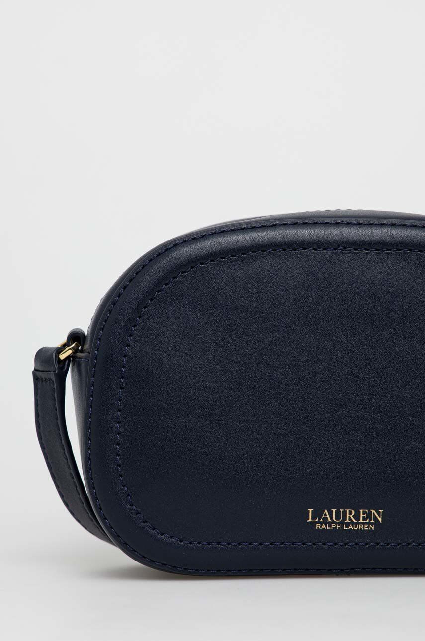 Lauren Ralph Lauren Kožená kabelka tmavomodrá farba - Pepit.sk