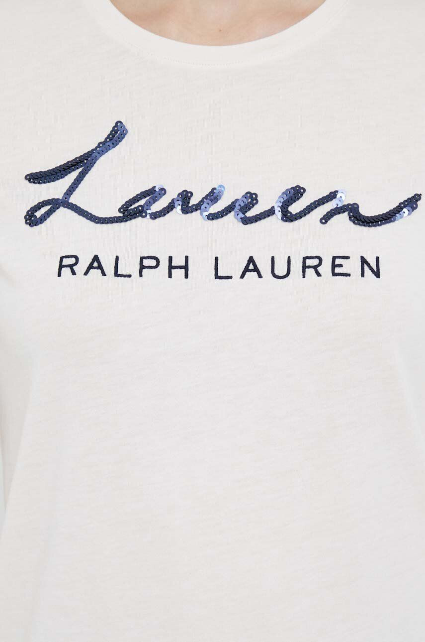 Lauren Ralph Lauren Tričko dámsky béžová farba - Pepit.sk