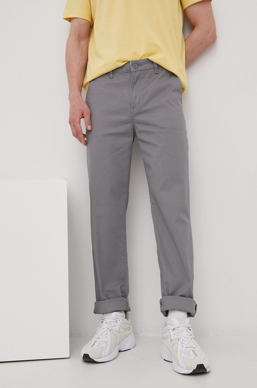 Lee Nohavice Regular Chino Steel Grey pánske šedá farba strih chinos - Pepit.sk