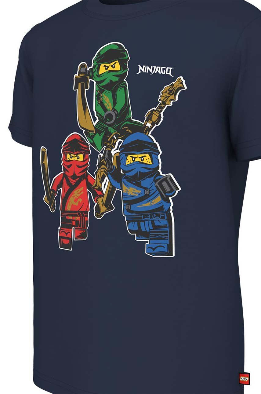 Lego Detské bavlnené tričko x Ninjago tmavomodrá farba s potlačou - Pepit.sk