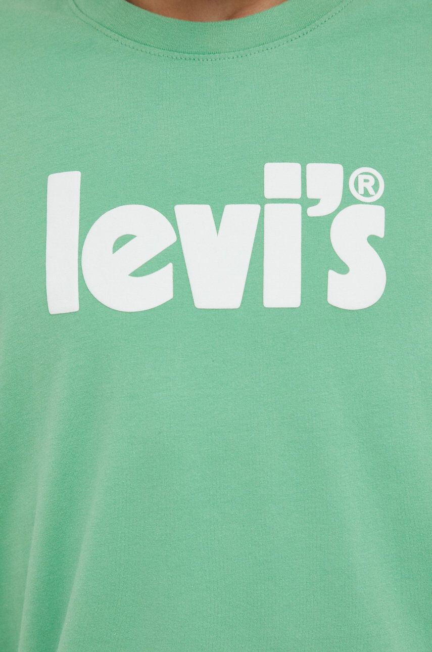 Levi's Bavlnené tričko zelená farba s potlačou - Pepit.sk