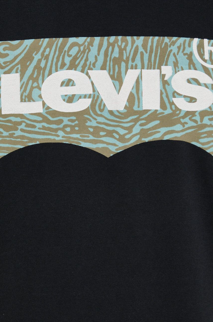 Levi's Bavlnené tričko čierna farba s potlačou - Pepit.sk