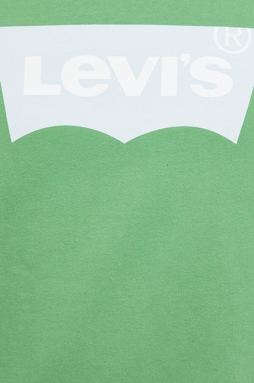 Levi's Bavlnená mikina pánska zelená farba s potlačou - Pepit.sk