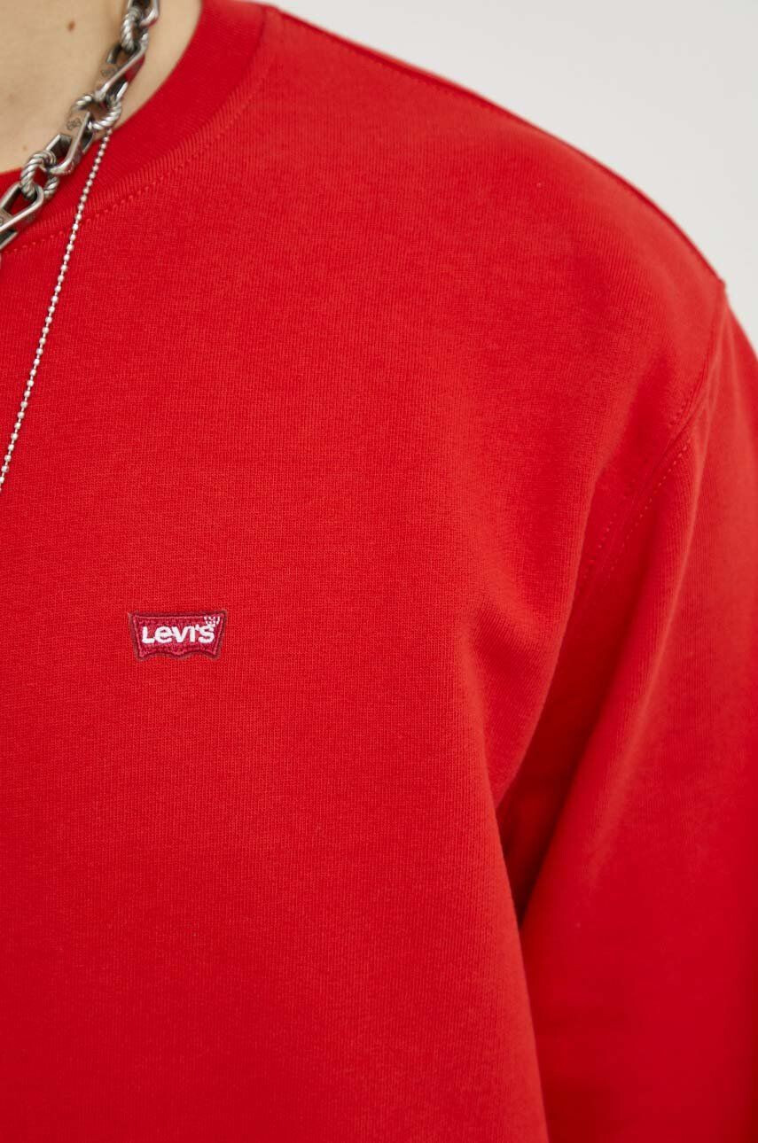 Levi's Bavlnená mikina pánska červená farba jednofarebná - Pepit.sk