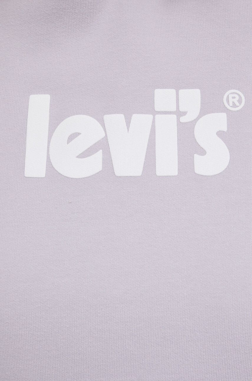 Levi's Bavlnená mikina dámska fialová farba s potlačou - Pepit.sk