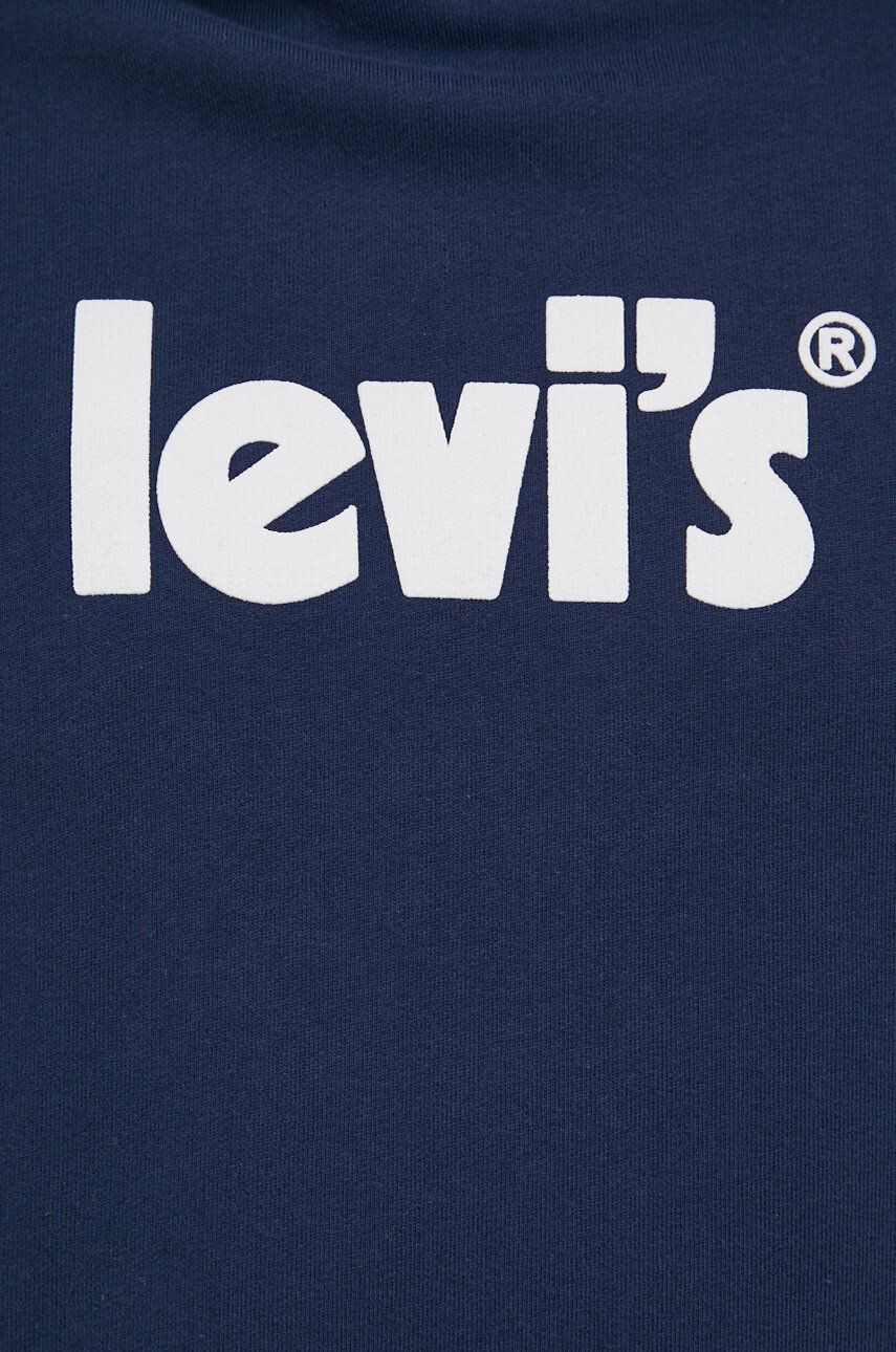 Levi's Bavlnená mikina 38479.0081-Blues pánska tmavomodrá farba s potlačou - Pepit.sk