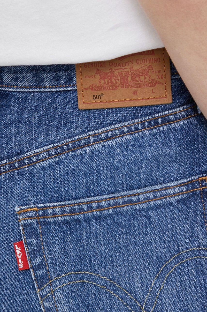 Levi's Bavlnené rifľové šortky dámske jednofarebné vysoký pás - Pepit.sk